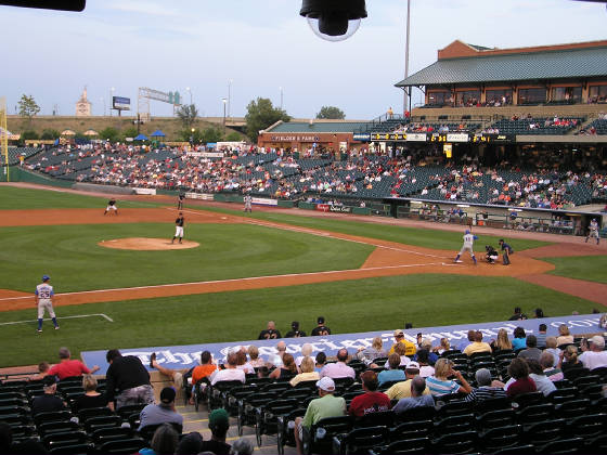 From the 3rd base side - Louisville slugger field