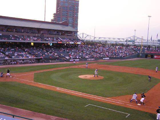 Safe at first - Louisville Slugger Field